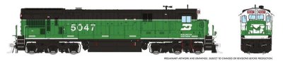 Rapido 42101 - HO GE C36-7 - DC/Silent - Burlington Northern #5047 (Whiteface Scheme w/stripe, Ca...