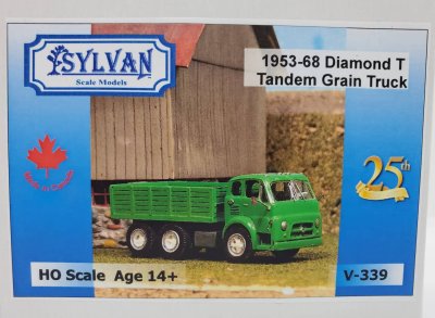 Sylvan Scale Models V-339 HO Scale - 1953/68 Diamond T734 Tandem Grain Truck - Unpainted and Resi...