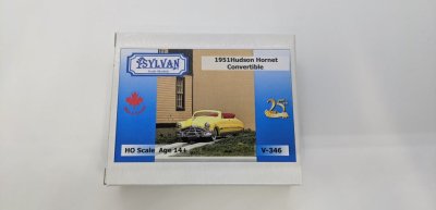 Sylvan Scale Models V-346 HO Scale - 1951 Hudson Hornet Convertible- Unpainted and Resin Cast Kit...