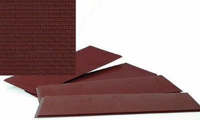 Walthers Cornerstone 3523 - HO Brick Sheets - Dark Red 4pk 