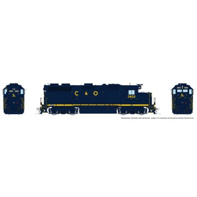 Rapido 39502 - HO EMD GP39 (DC/DCC/Sound): Chesapeake & Ohio: #3910