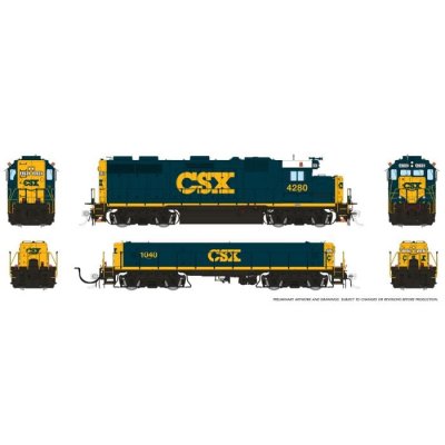 Rapido 39532 - HO EMD GP39 Mother+Slug (DC/DCC/Sound): CSX - YN3 Scheme: #4282 + #1044