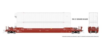 Rapido 401057 - HO 53Ft Gunderson Husky-Stack Well Car & Containers - Canadian Pacific (3pkg)