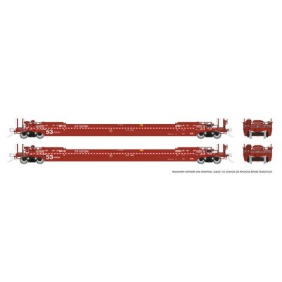 Rapido 401058 - HO 53Ft Gunderson Husky-Stack Well Car - Canadian Pacific (6pkg)