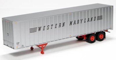 Rapido 403036 - HO 40Ft Fruehauf Exterior-Post Volume Van - Western Maryland: Unnumbered Storage