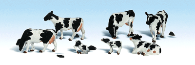 Woodland Scenics 1863 - HO Scenic Accents(R) - Animal Figurines - Holstein Cows (11/pkg)