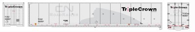 Bowser 42973 - HO RTR 53Ft Duraplate RoadRailer Trailer - Norfolk Southern (Triple Crown-CN Decal...