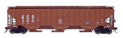 Intermountain 45305-21 - HO 4750 Cubic Foot Rib-Sided 3-Bay Covered Hopper - KCS #307572