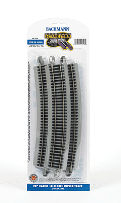 Bachmann 44506 HO Scale Curved Track w/Nickel Silver Rail & Gray Roadbed - E-Z Track(R) -- 28" Ra...