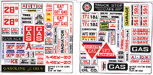 Blair Line 154 - HO Storefront Signs - Service Station/Automotive