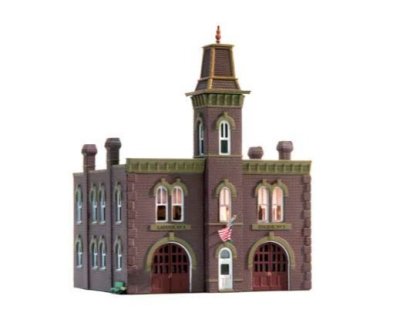 Woodland Scenics 4934 - N Firehouse - Built-&-Ready Landmark Structures(R) - Assembled