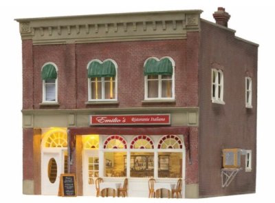 Woodland Scenics 4944 N Scale Emilios Italian Restaurant - Built & Ready Landmark Structures - As...