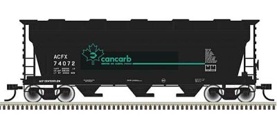 Atlas Trainman 50006108 - N Scale ACF 3560 Center-Flow Covered Hopper - Cancarb ACFX #74072