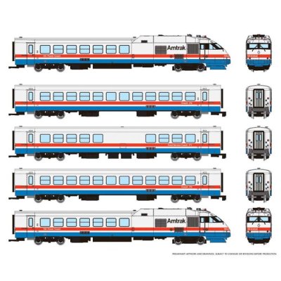 Rapido 525501 - N Scale RTL Turboliner - DCC & Sound - Amtrak (Phase III Early) Set #1