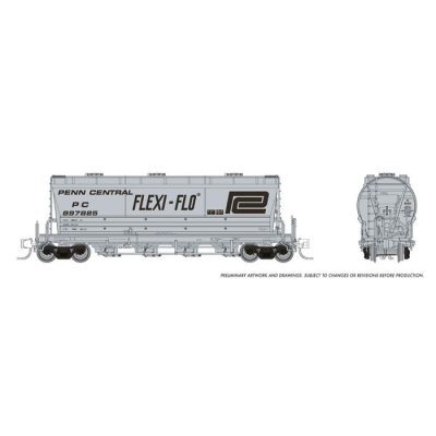 Rapido 533004-3 - N Scale Flexi Flo Hopper (Late) - Penn Central (Billboard Repaint) #897854