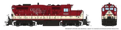 Rapido 54027 - HO GP9u - DC/Silent - Ontario Southland Railway #1620 - Otter Valley Railroad Excl...