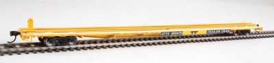 Walthers Mainline 5522 - HO 85ft General American G85 Flatcar - GTTX (Yellow) #300602