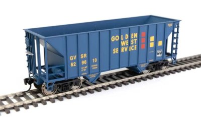 WalthersMainline HO 56606 34ft 100 Ton 2 Bay Hopper - Golden West #629610