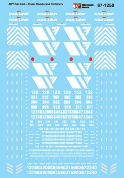 Microscale Decals 871258 HO - SRY Rail Link, Diesel Hoods and Switchers - Waterslide Decals