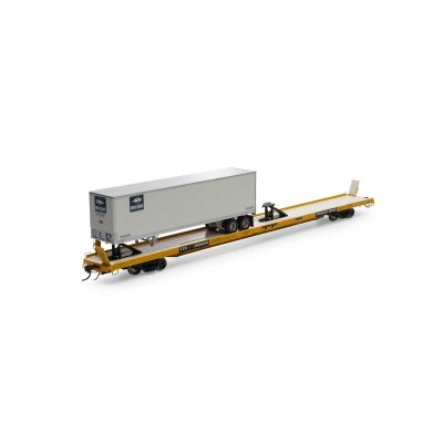 Athearn Genesis G69608 - HO F89F Trailer w/40ft Trailer - TTX/Yellow #155695, Mo-Pac Trailer