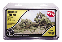 Woodland Scenics 1111 All Scale Realistic Trees Kits - Green Deciduous Medium Green - 3/4 - 3inch...