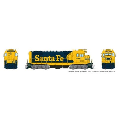 Rapido 70101 - HO ATSF CF7 w/ Square Cab (DC/Silent): AT&SF - Yellow Warbonnet: #2417