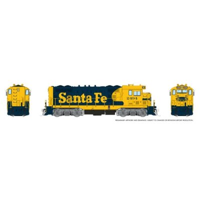 Rapido 70110 - HO ATSF CF7 w/ Round Cab (DC/Silent): AT&SF - Yellow Warbonnet: #2519