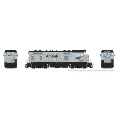 Rapido 70623 - HO ATSF CF7 w/ Square Cab (DC/DCC/Sound): Amtrak - Silver Non-revenue: #586