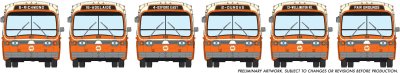 Rapido Trains 753093 HO New Look Bus Exclusive London Transit Commission (Orange/Brown)#129 16 - ...