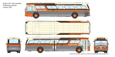 Rapido Trains 753093 HO New Look Bus Exclusive London Transit Commission (Orange/Brown)#129 16 - ...