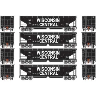 Athearn 7077 - HO RTR 40Ft Offset Ballast Hopper w/Load - Wisconsin Central (4 pkg) #1