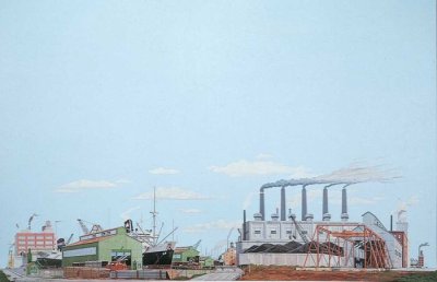 Walthers ScenceMaster 713 - HO Instant Horizons(TM) Background Scene - The Docks