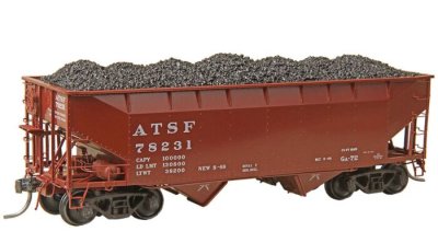 Kadee 7524 - HO 50 Ton AAR (Standard) 2 Bay Open Hopper - Santa Fe #78231