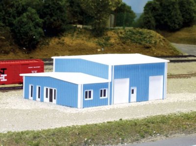 Pikestuff 8006 - N Scale Contractors Building (Scale: 40 x 60ft) - Blue