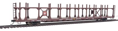 Walthers Mainline 8024 - HO 89ft Flatcar w/ Bi-Level Open Auto Rack - Pennsylvania Rack, Trailer ...