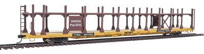 Walthers Mainline 8027 - HO 89ft Flatcar w/ Bi-Level Open Auto Rack - Union Pacific Rack, Trailer...