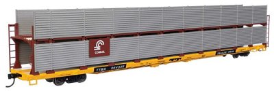 Walthers Mainline 8109 - HO 89Ft Flatcar w/Bi-Level Shielded Auto Rack - Conrail Rack / Trailer-T...