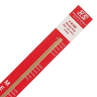 K&S Engineering 8160 All Scale - 1/32 inch Diameter Round Brass Rod - 12inch Long (5 pkg)