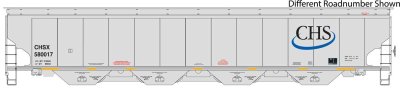 WalthersProto 105828 HO Scale - RTR 67Ft Trinity 6351 4-Bay Covered Hopper - CHSX #580044