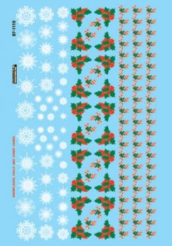 Microscale 87-1119 HO Christmas Decals - Snowflakes and Holly