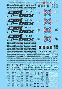 Microscale 871291 - HO Railbox RBOX & ABOX Boxcars - 1975-1984 - Waterslide Decals