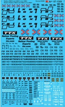 Microscale 871309 - HO Railbox 50Ft and 60Ft Boxcars - 1990+ and 2003+ - Waterslide Decals