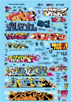 MicroScale 601523 - N Scale Graffiti Decal Set - Modern Graffiti - Waterslide Decals