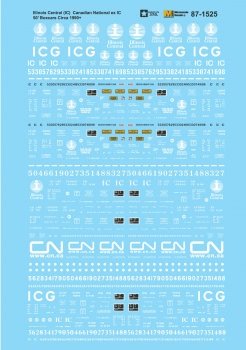 Microscale 871525 - HO Canadian National ex IC 50Ft Boxcars - 1990+ - Waterslide Decals