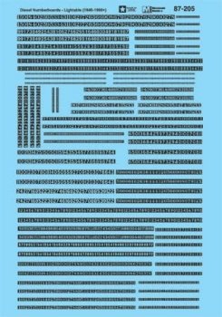 Microscale 87205 - HO Assorted Diesel Numberboards - Lightable - Decals