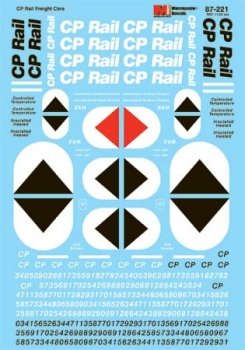 Microscale 87221 - HO CP Rail - General Freight Equipment, 1970-1980 - Decals