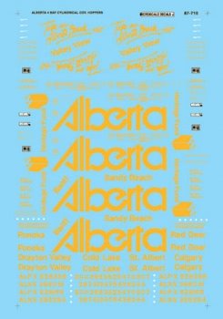 Microscale 87710 - HO Alberta Grain Freight - 4-Bay Cylindrical Hopper - Decals