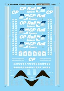 Microscale 87-974 HO Railroad Decal Set - Canadian Pacific AC4400CW Diesels (1995 - 1997)-Diesel ...