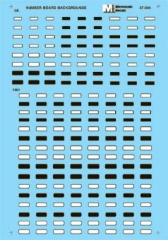 Microscale 87-904 HO Scale - Diesel Numberboard Backgrounds - (1985 +) Waterslide Decal