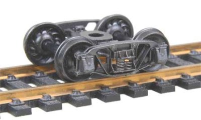 Kadee 509 - HO Andrews (1898) Trucks w/33in Ribbed Back Wheels - Metal Fully Sprung (1pair)